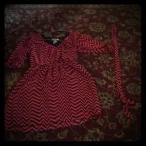 Pink and black zig zag dress